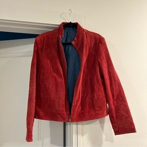 Bernardo reversible suede red and denim vintage jacket